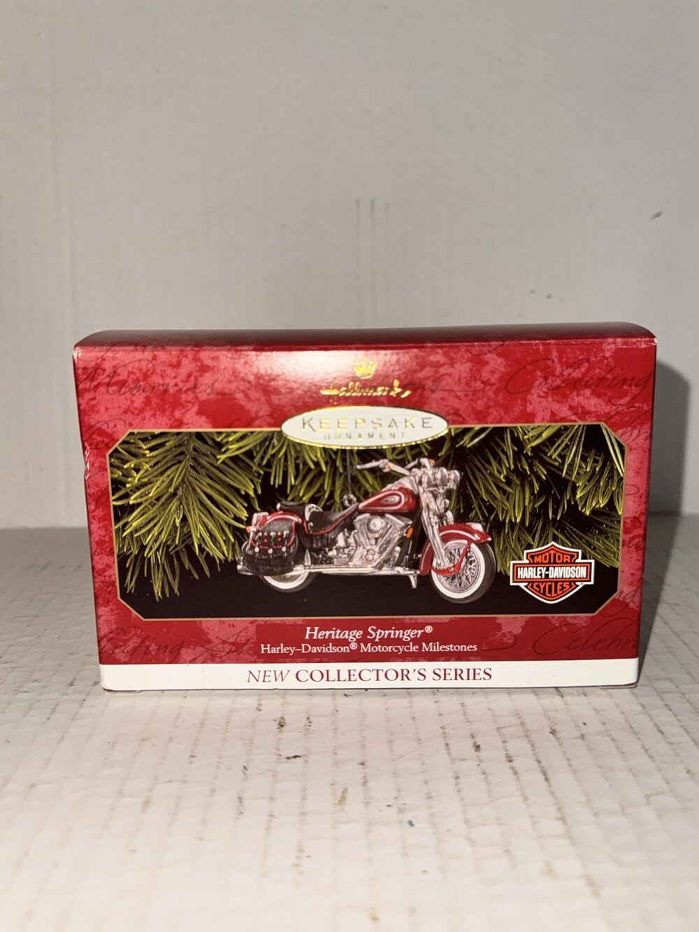 Hallmark Ornament 1999 Harley Davidson HERITAGE SPRINGER #1 Series With Box